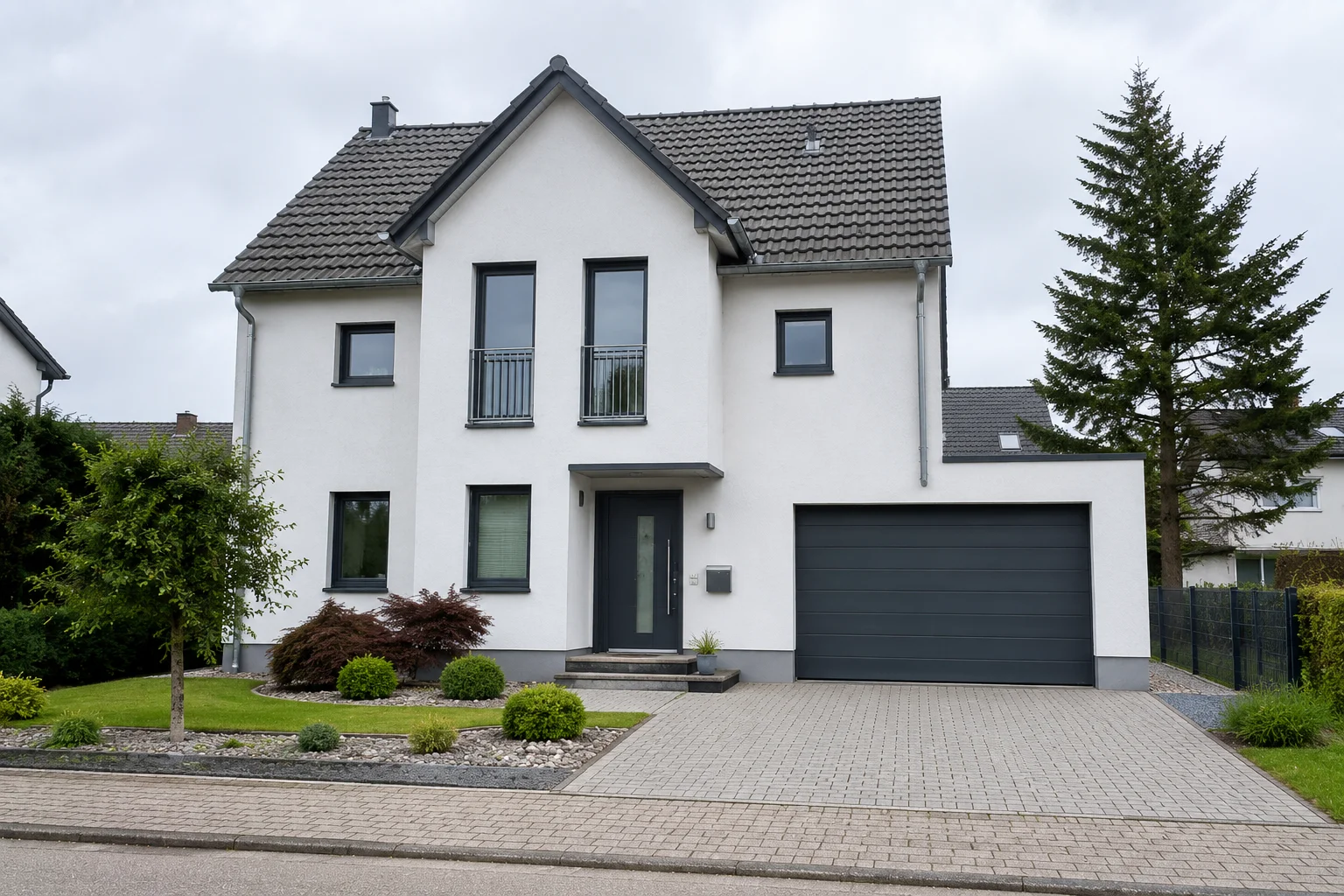 Einfamilienhaus Außenansicht mit Garage