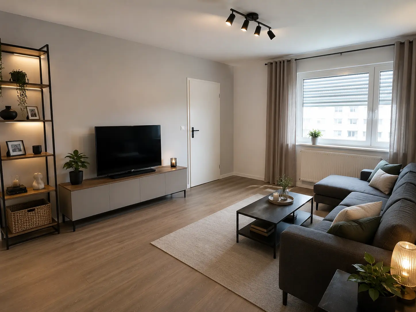 Renoviertes Wohnzimmer in professioneller Präsentation